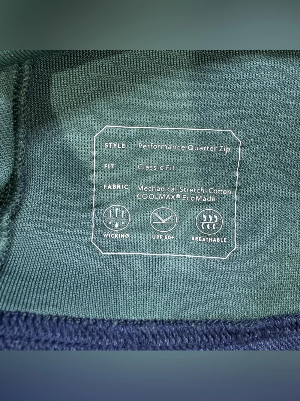J. Crew Performance Blue Half-Zip Pullover With COOLMAX Technology Size Medium